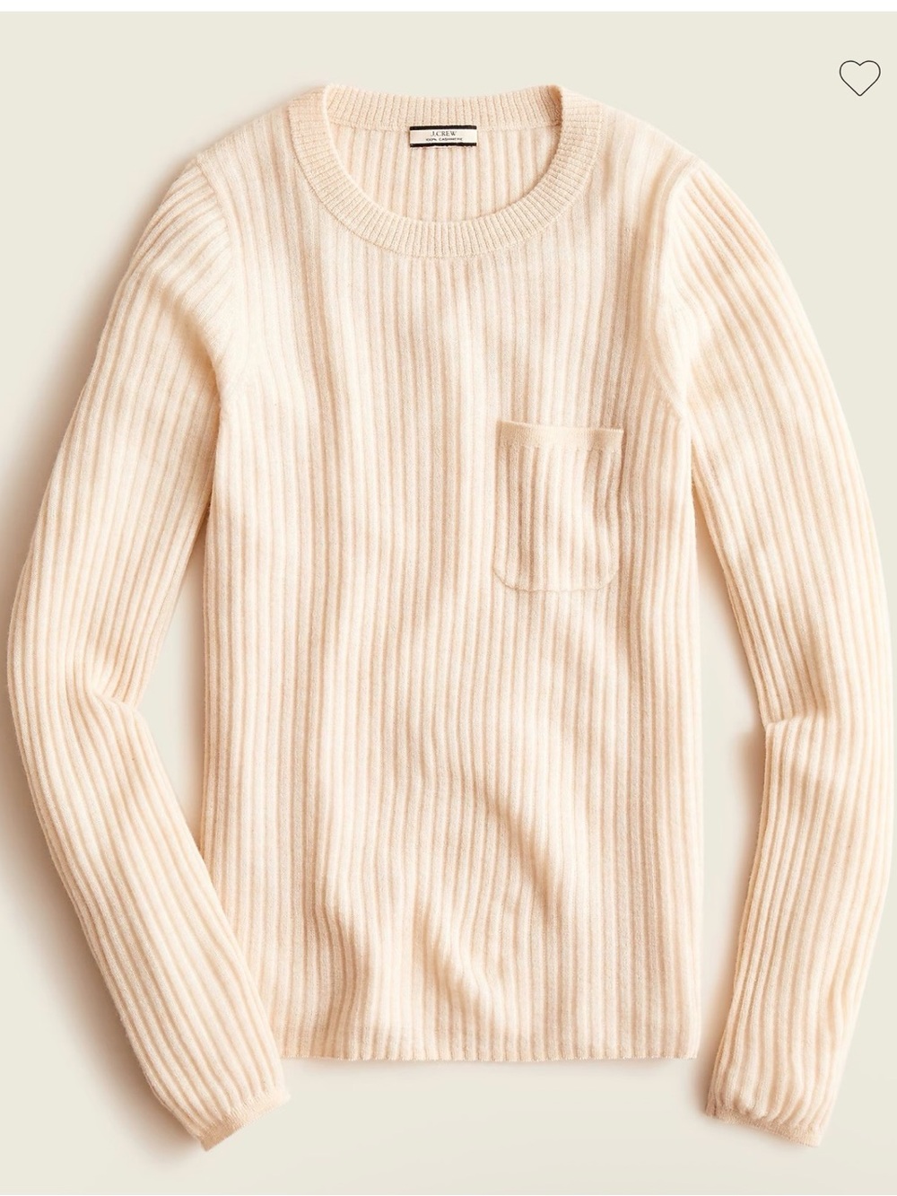J. Crew Women's Ribbed Crewneck Sweater in cream